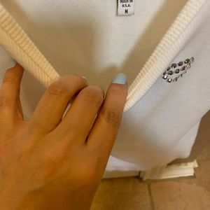 Bebe white m tank top